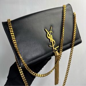 YSL shoulder Kate black leather bag